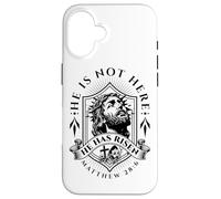 Lui non è qui è risorto Gesù Cristo Dio Retro Christian Custodia per iPhone 16
