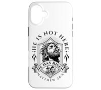 Lui non è qui è risorto Gesù Cristo Dio Retro Christian Custodia per iPhone 16 Plus