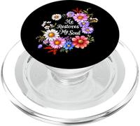Lui ripristina la mia anima Bibbia Versetto Christian Floral Women PopSockets PopGrip per MagSafe