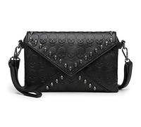 LUI SUI Borsa a tracolla in pelle con borchie borchiata con rivetti punk gotico da donna Borsa a tracolla in pelle