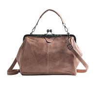 LUI SUI Borsa da donna retrò, borsa in pelle PU Borsa a tracolla vintage Borsa a tracolla con chiusura a bacio per le signore (Albicocca)