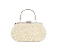 LUI SUI Pochette da sposa con perle eleganti da donna, con perline, borsa da sera formale, borsa da sera, Beige