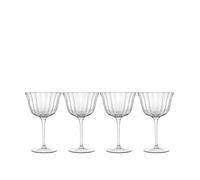 Luigi Bormioli Bach Retro Champagne/Sorbetto 248 g, Set di 4, Vetro, Bianco