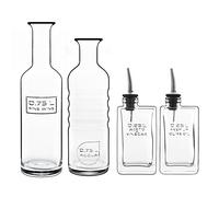 Luigi Bormioli Optima Acqua, Vino, Olio e Aceto Portare Bottiglie di Vetro, 1 Liter, Trasparente