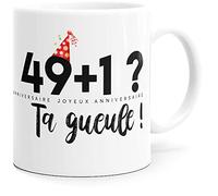 Luigi Collection Tazza compleanno 50 anni messaggio divertente idea regalo per amico uomo donna collega, fidanzata. Sorridi dal risveglio.