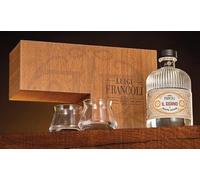 Luigi Francoli Grappa Il Giorno | Box Legno Design con 2 Bicchieri | Grappa Giovane | 40% vol - 700ml