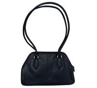 Luigi Leather Shoulder Bag with Interior Zipper & Slip Pockets - Stylish,Black, Borsa a Tracolla in Pelle con Cerniera Interna e Tasche scorrevoli, Elegante Colore Nero Donna, Talla única