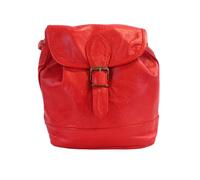 Luigi Women’s Leather Cross Body Bag with Buckle & Drawstring Closure, Borsa a Tracolla da Donna, Rosso, Talla única