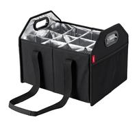 LUILANC Portabottiglie pieghevole per 12 bottiglie, riutilizzabile, portatile, per traslochi, vacanze, spesa, shopping, degustazione di vino, colore nero