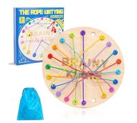 LUILINY Brainy Knots Rope, Gioco di Logica in Legno Brainy Knots per Sbrogliare, Gioco Logica con Nodi per 2-4 Giocatori, Sfida Sbrogliamento Della Corda, GiocoPuzzle con Corde Intrecciate Colorate