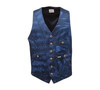 Luis Trenker - Gilet Foliage Stampato in Blu Scuro - - Jackets - Uomo - Blu - L