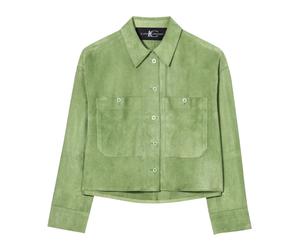 Luisa Cerano - Camicia in Pelle Scamosciata Velour - - Jackets - Donna - Verde - L