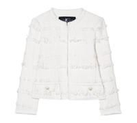 Luisa Cerano - Giacca Tweed Fantasia con Frange - - Jackets - Donna - Bianco - S