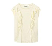 Luisa Cerano - Leinen T-Shirt mit Volants - - Tops - Donna - Giallo - XS