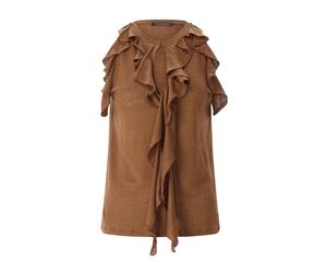 Luisa Cerano - Linen Jersey Top - - Blouses & Shirts - Donna - Marrone - XL