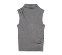 Luisa Cerano - Top con collo alto lucido - - Tops - Donna - Grigio - XL