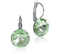 LUISIA Rivoli orecchini con cristalli Swarovski da 14 mm, eleganti orecchini con strass in diversi colori scintillanti, forniti con confezione regalo, diametro: 14 mm, Metallo