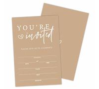 luixd You're Invited! - Inviti per feste, minimalisti, marroni, per tutte le occasioni, 25 biglietti d'invito con buste per compleanno, baby shower, addio al nubilato, bomboniere e decorazioni - 02