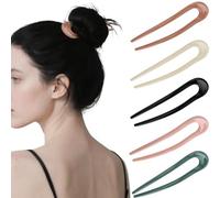 Luixenir 5 eleganti forcine per capelli colorate francesi per donne ragazze a forma di U fermagli per capelli francesi per chignon accessori per lo styling dei capelli