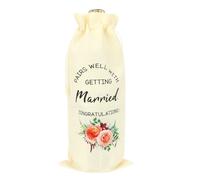 Luixenir Sacchetto regalo per bottiglia di vino con motivi a rose e design con coulisse, si abbina bene con il matrimonio adatto per sposi e sposi, anniversario di fidanzamento e matrimonio
