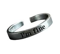 LUJIAXI Eleganti anelli ispiratori in lega, regolabili, con incisione "Hopes and Forz", accessorio alla moda per giovani