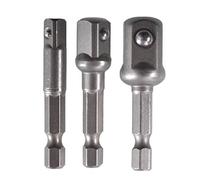 LUJIAXI Manicotto 3 pz 1/4 3/8 Bit Drive Socket Adapter Rotabile per Trapano Cordless Estensione Presa Presa Adattatore Set
