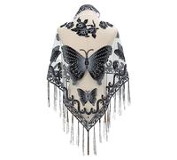 LUJIAXI Sciarpa floreale con frange morbida e confortevole collare floreale sciarpa sottile unisex accessorio di moda etnico puntelli fotografici scialle puro con frangia, I, Taglia unica