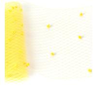 LUJIAXI Tessuto a rete per uccelli in tessuto per velo per cappelli Sinamay Fascinator che fa tessuto a rete di fornitura, Giallo, Taglia unica