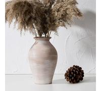 LUKA Vaso rustico in ceramica, vaso in terracotta bianca da 23,4 cm, vaso da fiori decorativo in ceramica, vasi decorativi in argilla per decorazione domestica, tavolo, soggiorno, scaffale