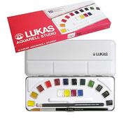 Lukas Aquarell Studio, Set 16 mezzi, Godet Assortiti + Accessori, Pittura Acquerello
