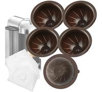 LUKELI Vertuo, 5 capsule riutilizzabili Vertuo, capsule di caffè ricaricabili, adatte per NES presso Vertuo, con 10 fogli di alluminio usa e getta (150 ml)
