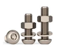 Lukery 10-Set M5 Hexagon socket head cap screws with nuts washers made of TA2 Titanium DIN912 (M5x45mm,Hex Socket Button)