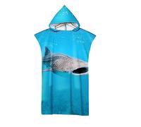 Lukery Bambini Asciugamano con Cappuccio, Stampa Squalo 3D Poncho da Bagno Bambino Asciugamano da Spiaggia Assorbente Accappatoio da Surf per Adult Donna Uomo (80x145cm,squalo Balena)