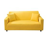 Lukery Colori Solidi Copridivani Elastici 1 2 3 4 Posti, Super Morbido Elasticizzato Fodera per Divano Antiscivolo Copridivani Universale Copertura Divano per Gatti/Cani (3 posti,Giallo)