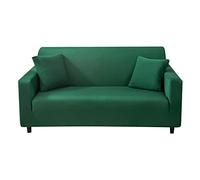 Lukery Colori Solidi Copridivani Elastici 1 2 3 4 Posti, Super Morbido Elasticizzato Fodera per Divano Antiscivolo Copridivani Universale Copertura Divano per Gatti/Cani (3 posti,Verde Scuro)