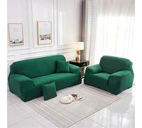 Lukery Colori Solidi Copridivani Elastici 1 2 3 4 Posti, Super Morbido Elasticizzato Fodera per Divano Antiscivolo Universale Copridivani con Braccioli Copertura Divano (Verde Smeraldo,4 posti)