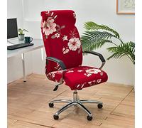Lukery Coprisedia Ufficio Elasticizzato Coprisedie Gaming, Fodere Coprisedia Girevole Ufficio Lavabile Rimovibile, Coprisedia da Computer con Stampa Moda per Sedia Ufficio (Rosso Brillante,L)