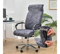 Lukery Coprisedia Ufficio Elasticizzato Coprisedie Gaming, Fodere Coprisedia Girevole Ufficio Universale Rimovibile, Coprisedia da Computer con Schienale per Sedia da Ufficio (Grigio Scuro,L)