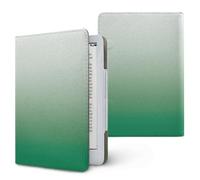 Lukery Design Sfumato Custodia per Kindle, 6.8" e 7" Cover Protettiva in Pelle PU con Supporto Pieghevole e Cinturino a Mano, Accessorio per Viaggi e Lettura (Verde)