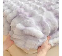 Lukery Lenzuola in Peluche Sotto con Angoli Elasticizzati, Lenzuola una Piazza e Mezza Matrimoniali Singolo Lenzuolo con Angoli Matrimoniale Elastico, Caldo, Tinta Unita (Viola chiaro,120x200cm)