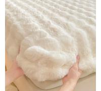 Lukery Lenzuola in Peluche Sotto con Angoli Elasticizzati, Lenzuola una Piazza e Mezza Matrimoniali Singolo Lenzuolo con Angoli Matrimoniale Elastico, Caldo, Tinta Unita (Beige 04,90x190cm)