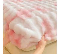 Lukery Lenzuola in Peluche Sotto con Angoli Elasticizzati, Lenzuola una Piazza e Mezza Matrimoniali Singolo Lenzuolo con Angoli Matrimoniale Elastico, Caldo, Tinta Unita (Fragola,90x190cm)