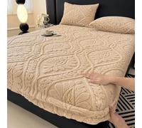 Lukery Lenzuola in Peluche Sotto con Angoli Elasticizzati, Lenzuola una Piazza e Mezza Matrimoniali Singolo Lenzuolo con Angoli Matrimoniale Elastico, Caldo, Tinta Unita (Marrone 01,150x200cm)