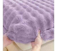 Lukery Lenzuola in Peluche Sotto con Angoli Elasticizzati, Lenzuola una Piazza e Mezza Matrimoniali Singolo Lenzuolo con Angoli Matrimoniale Elastico, Caldo, Tinta Unita (Viola 02,90x190cm)