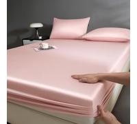 Lukery Lenzuola Sotto con Angoli Elasticizzati, Lenzuola una Piazza e Mezza Matrimoniali Singolo Lenzuolo, Angoli Matrimoniale Fascia Elastico Tasca, Tinta Unita (Rosa 06,90x200cm)