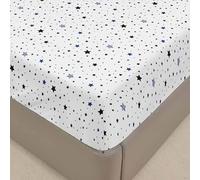 Lukery Lenzuola Sotto con Angoli Elasticizzati, Lenzuola una Piazza e Mezza Matrimoniali Singolo Lenzuolo con Angoli Matrimoniale Fascia Elastico Tasca (Le stelle danzano,140x190cm)