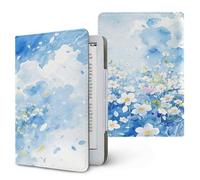 Lukery Stile Pastorale Daisy Custodia per Kindle, 6.8" e 7" Cover Protettiva in Pelle PU con Supporto Pieghevole e Cinturino a Mano, Accessorio per Viaggi e Lettura (Floreale)