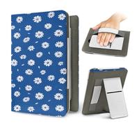 Lukery Stile Pastorale Daisy Custodia per Kindle, 6.8" e 7" Cover Protettiva in Pelle PU con Supporto Pieghevole e Cinturino a Mano, Accessorio per Viaggi e Lettura (Margherita 2)