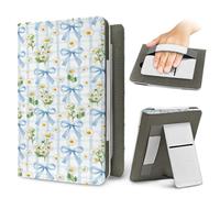 Lukery Stile Pastorale Daisy Custodia per Kindle, 6.8" e 7" Cover Protettiva in Pelle PU con Supporto Pieghevole e Cinturino a Mano, Accessorio per Viaggi e Lettura (Azzurro)