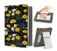 Lukery Stile Pastorale Daisy Custodia per Kindle, 6.8" e 7" Cover Protettiva in Pelle PU con Supporto Pieghevole e Cinturino a Mano, Accessorio per Viaggi e Lettura (Margherita)